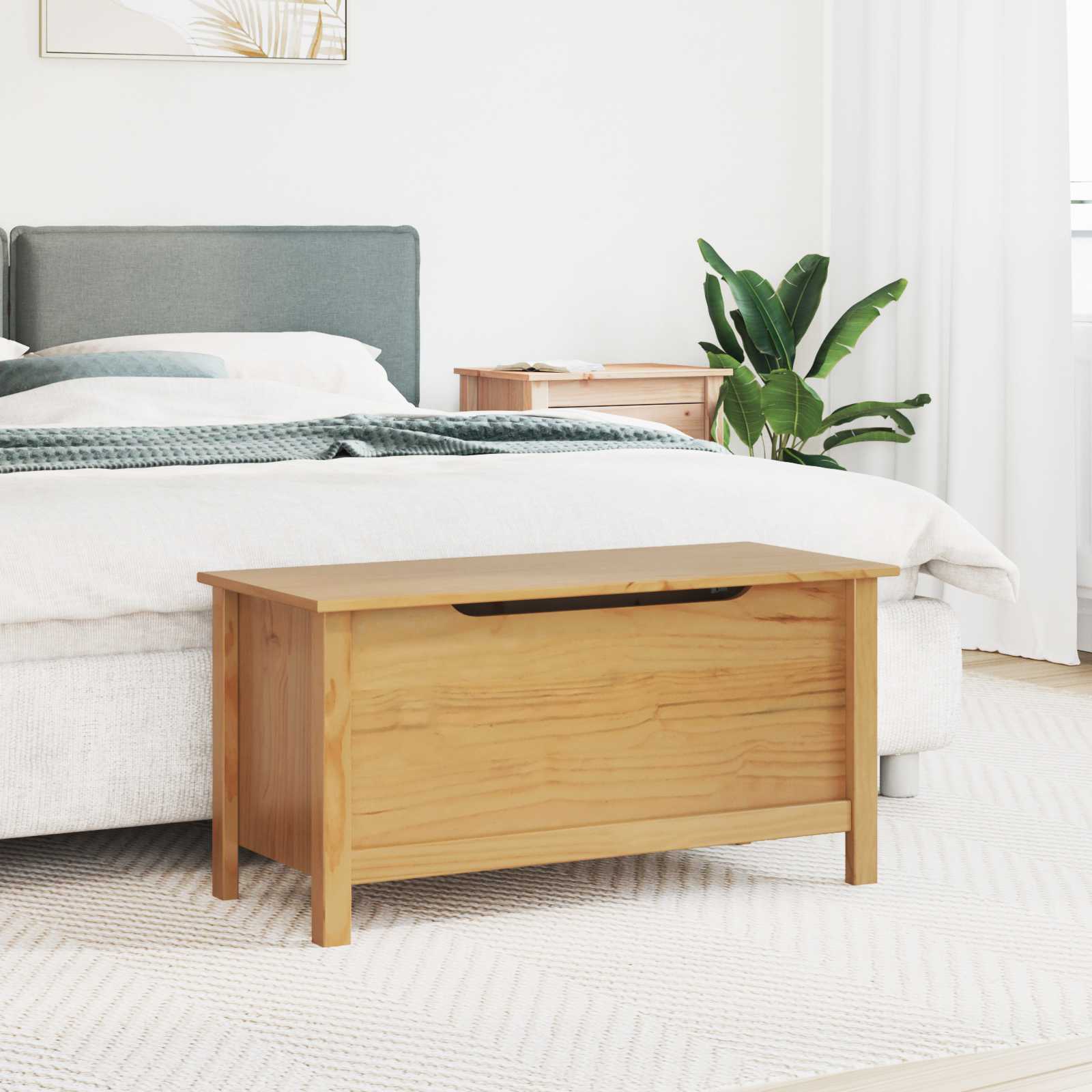 vidaXL Aufbewahrungsbox Honigbraun 90 x 40 x 45 cm Massivholz Kiefer