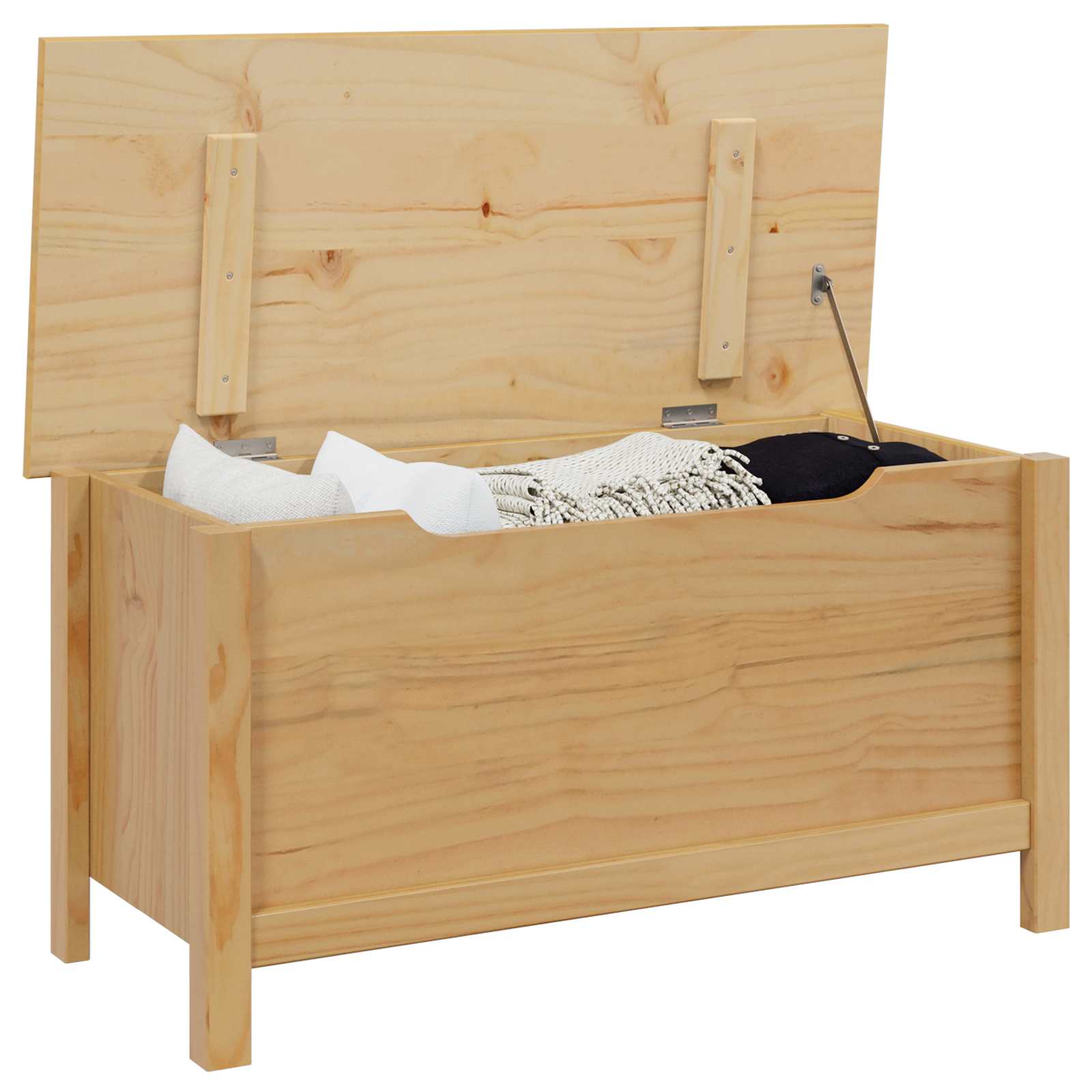 Opbergbox Honingbruin 90 x 40 x 45 cm Massief Vurenhout image 3