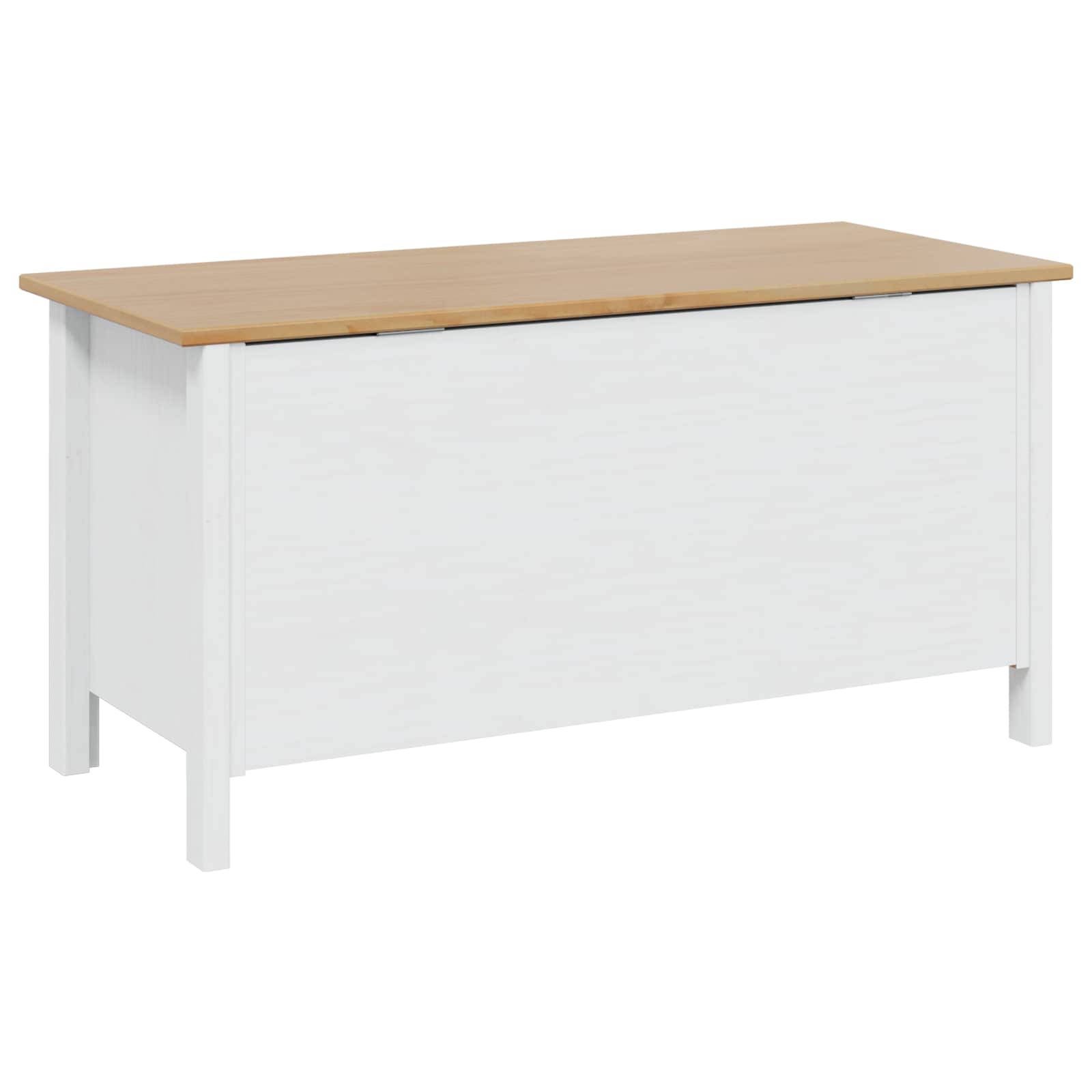 Opbergbox Wit en honingbruin 90 x 40 x 45 cm Massief Vurenhout image 7