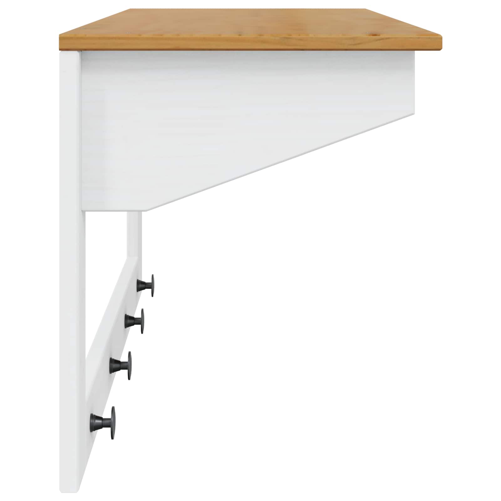 Kapstok Wit en honingbruin 90 x 35 x 41.5 cm Massief Vurenhout image 5