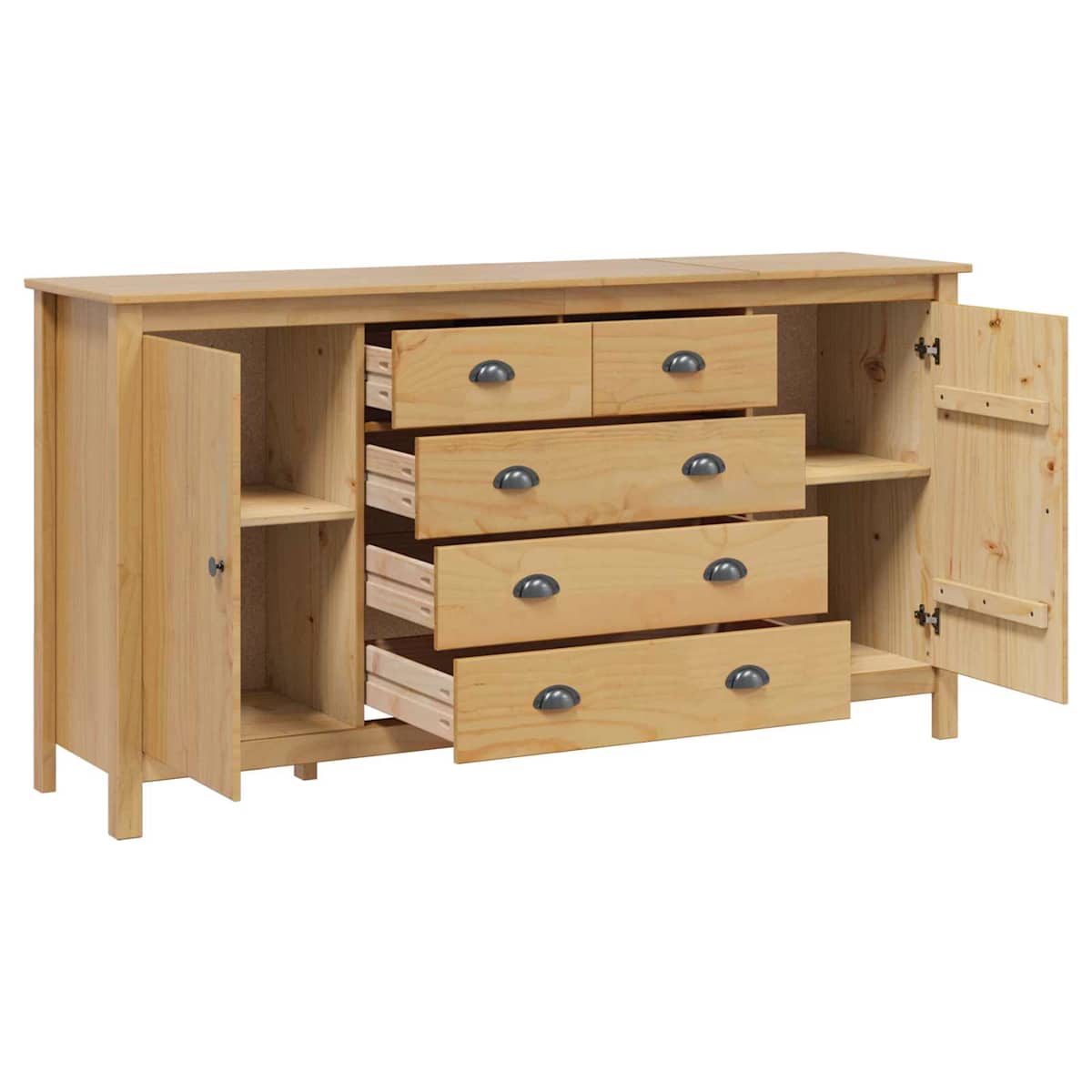 Sideboard HILL Honningbrun 154 x 40 x 80 cm Massivt fyrretræ - Billede 4