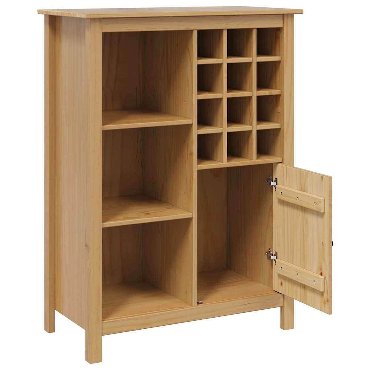 Vinskab HILL Honningbrun 79,5 x 40 x 107,5 cm Massivt fyrretræ - Billede 4