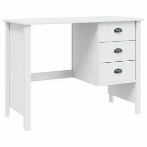 vidaXL Sahtlitega Laud HILL Valge 100 x 45 x 74 cm Tahke m&auml;nd