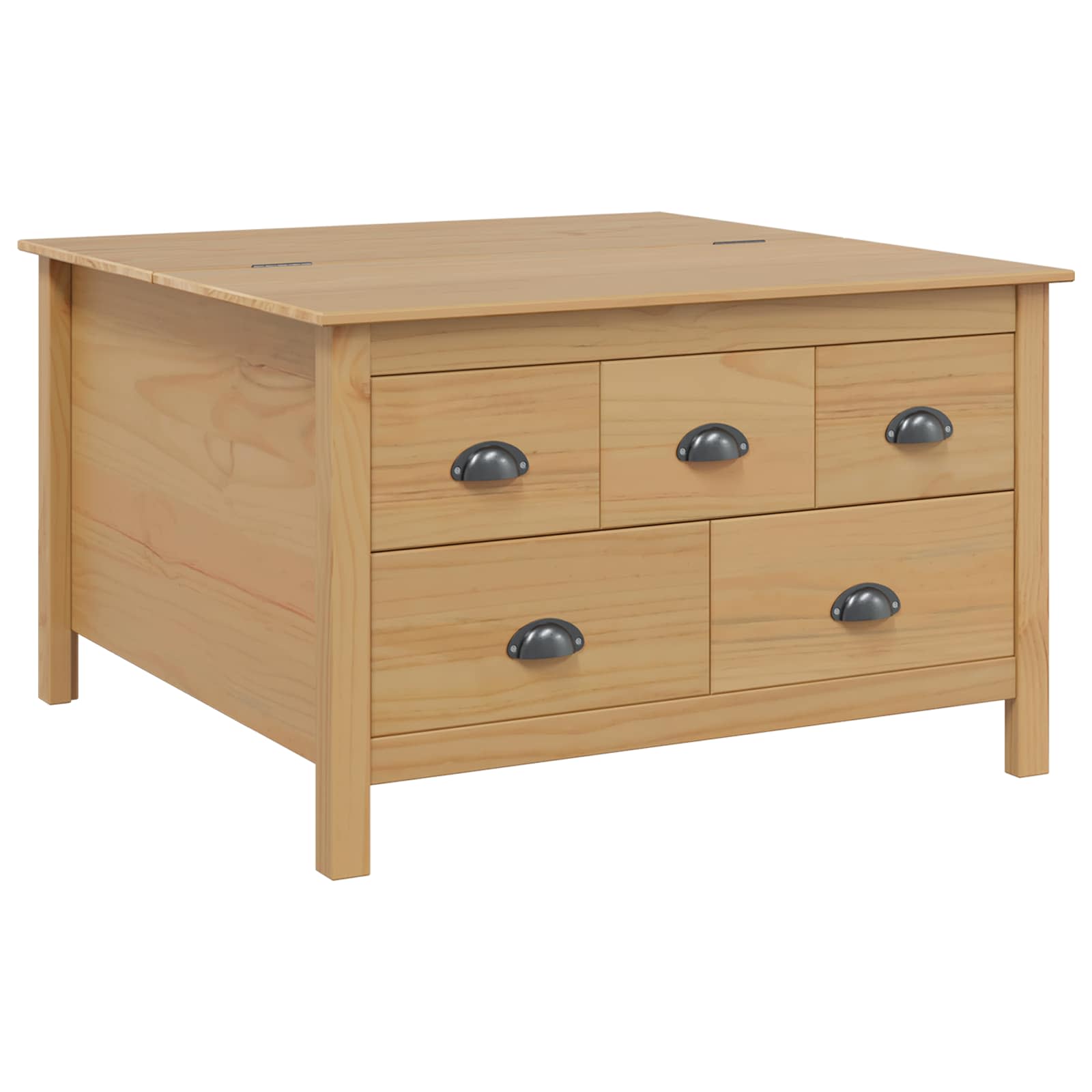 Salontafel Honingbruin 79.5 x 79.5 x 49 cm Massief Vurenhout image 2