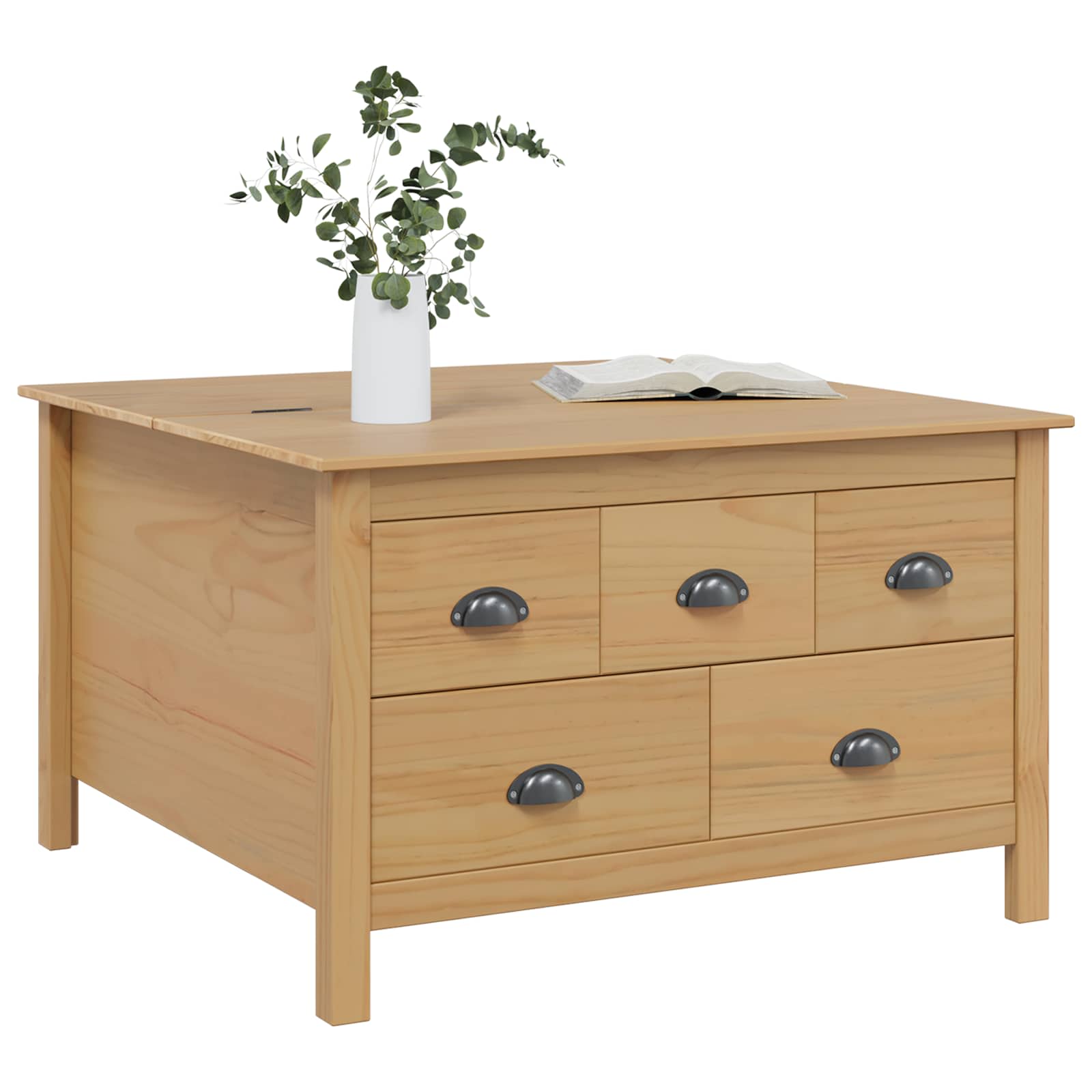 Salontafel Honingbruin 79.5 x 79.5 x 49 cm Massief Vurenhout image 3