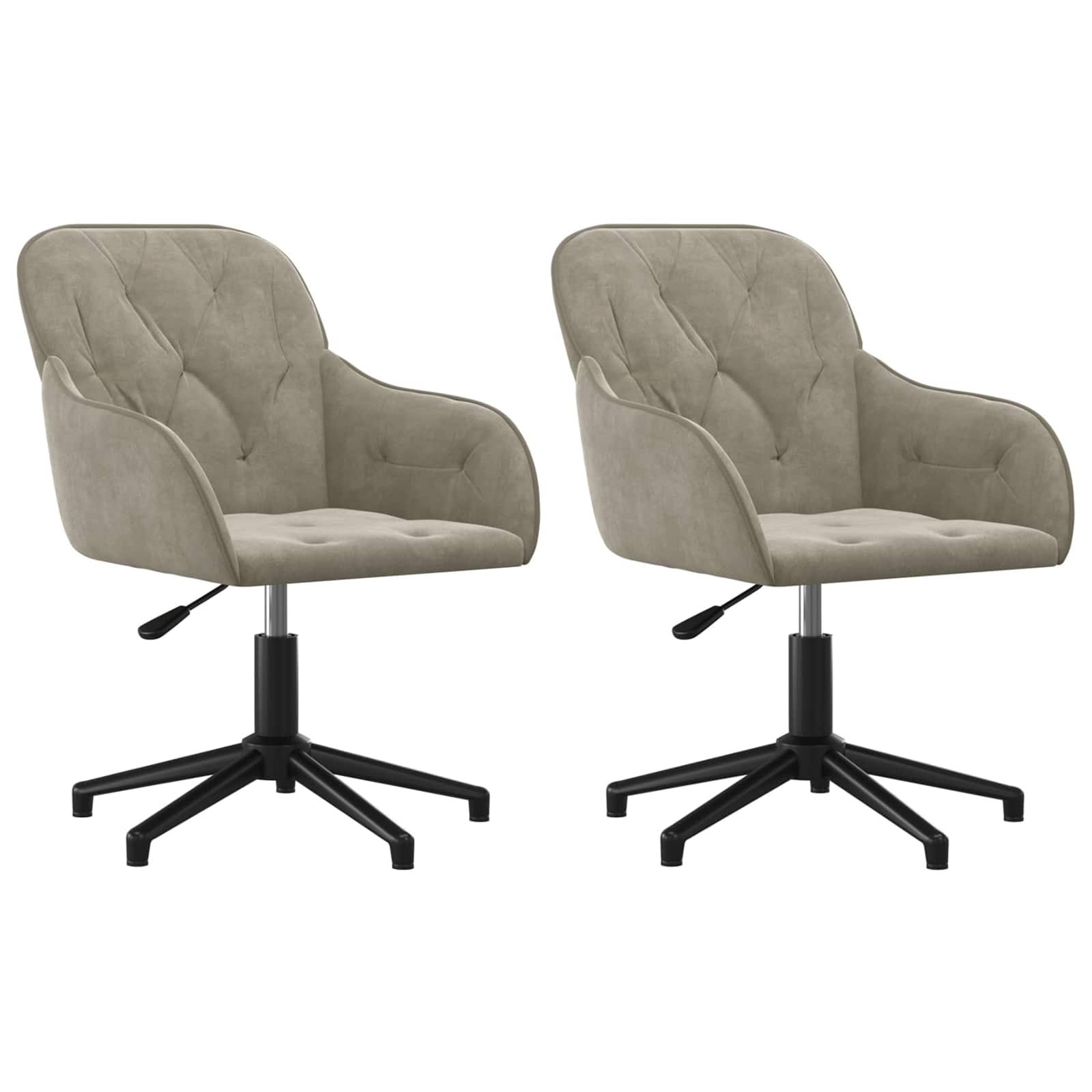 Dining Chair 2 pcs Light Grey 55 x 59.5 x 77 cm Velvet - Image 2