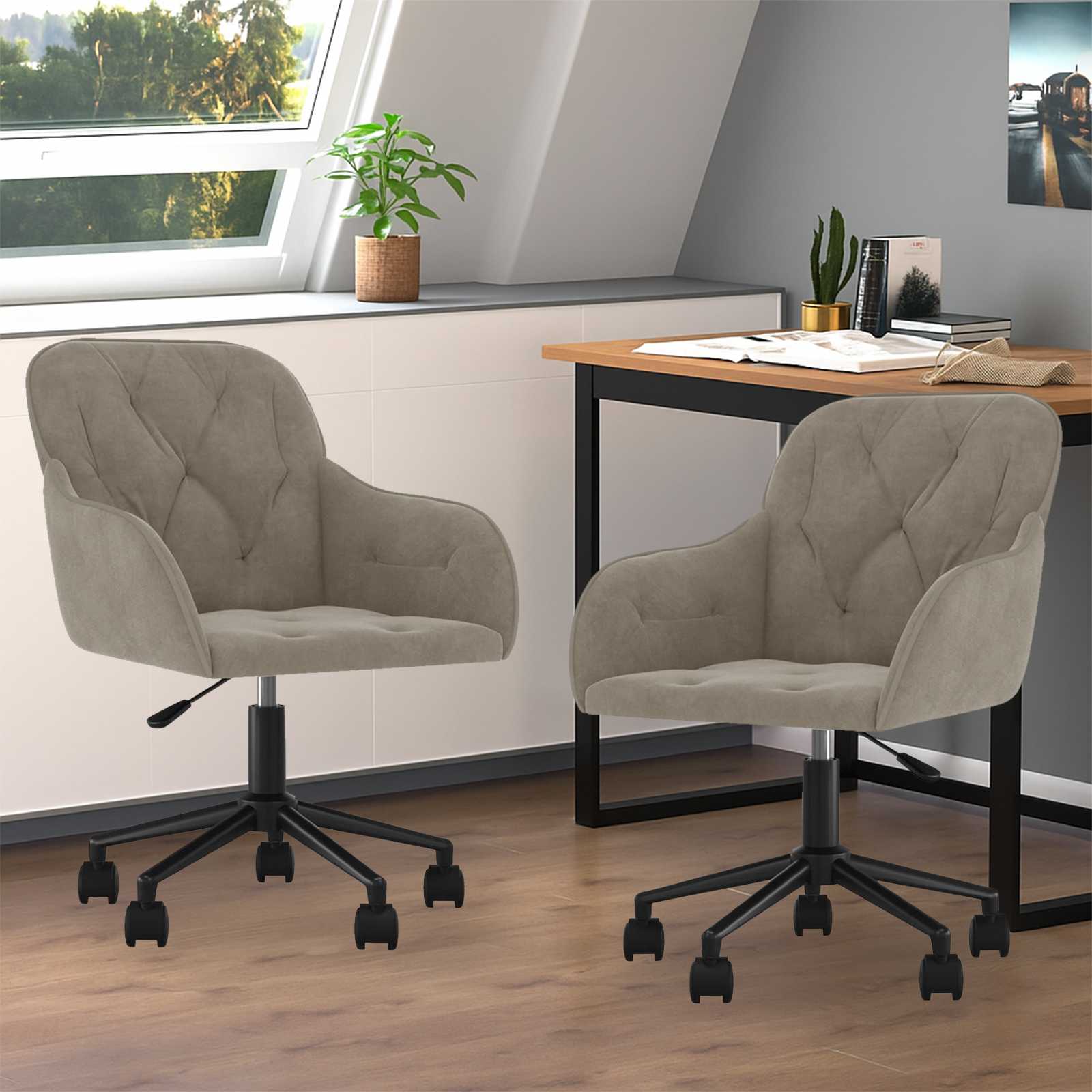 Dining Chair 2 pcs Light Grey 55 x 59.5 x 77 cm Velvet