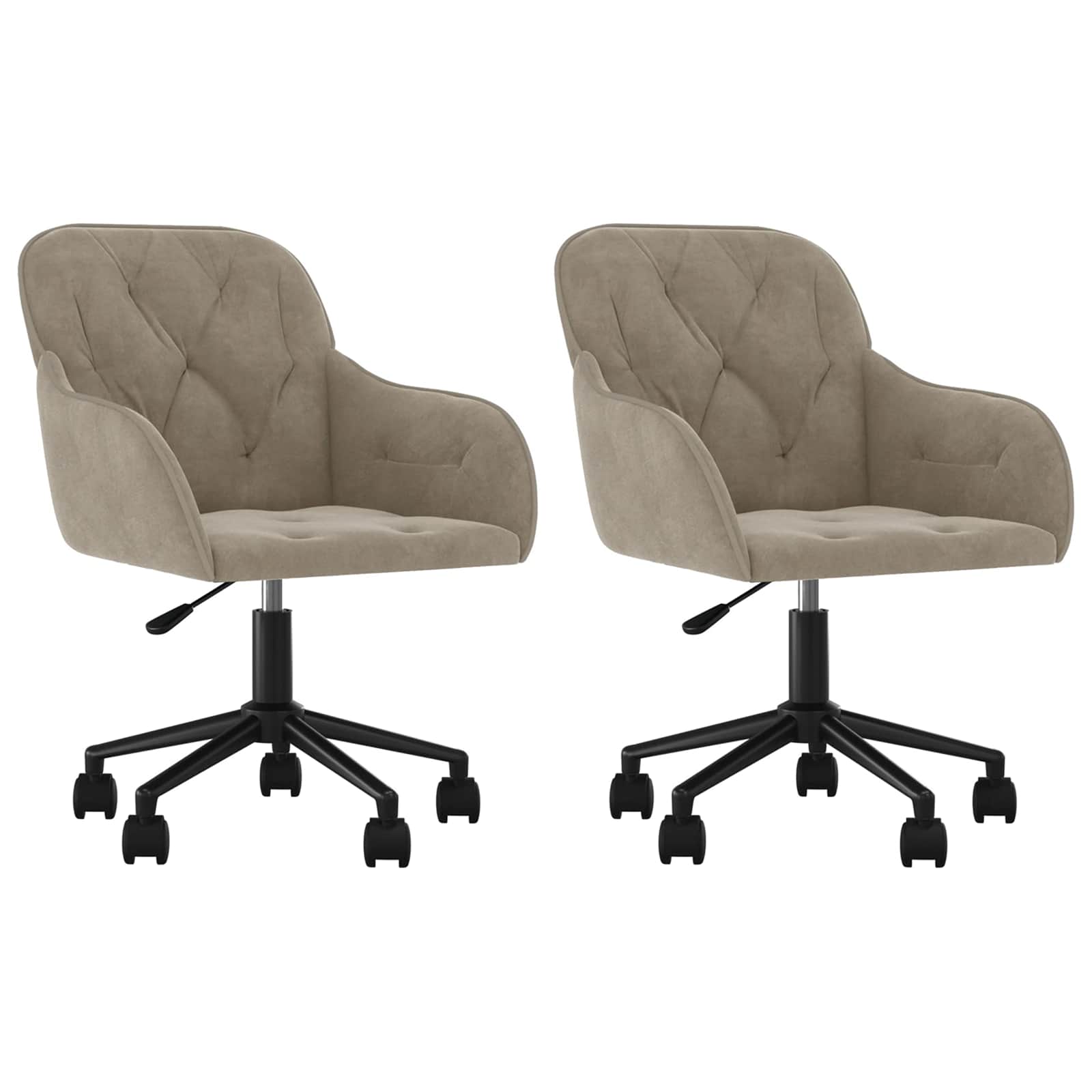 Dining Chair 2 pcs Light Grey 55 x 59.5 x 77 cm Velvet - Image 2