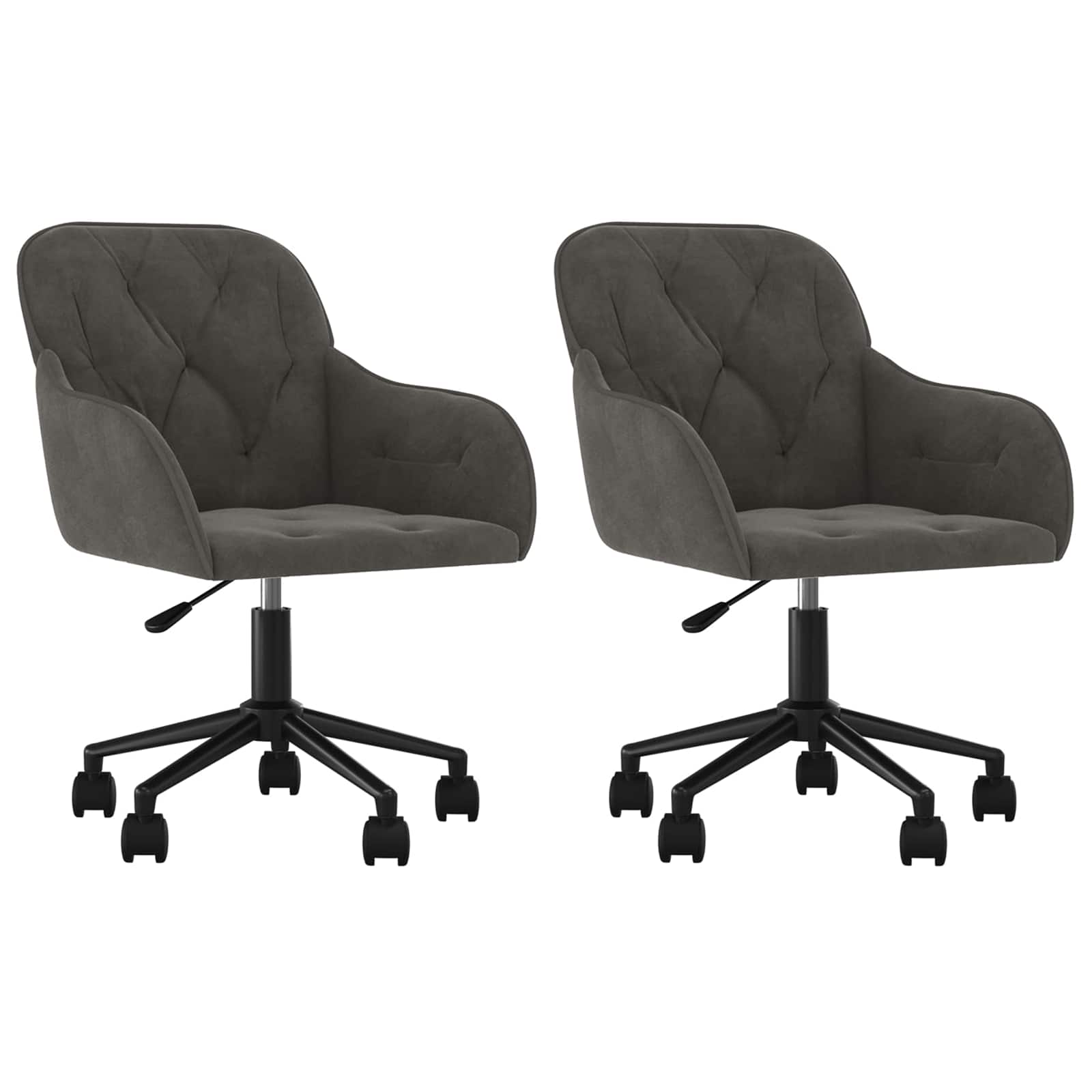 Dining Chair 2 pcs Dark Grey 55 x 59.5 x 77 cm Velvet - Image 2
