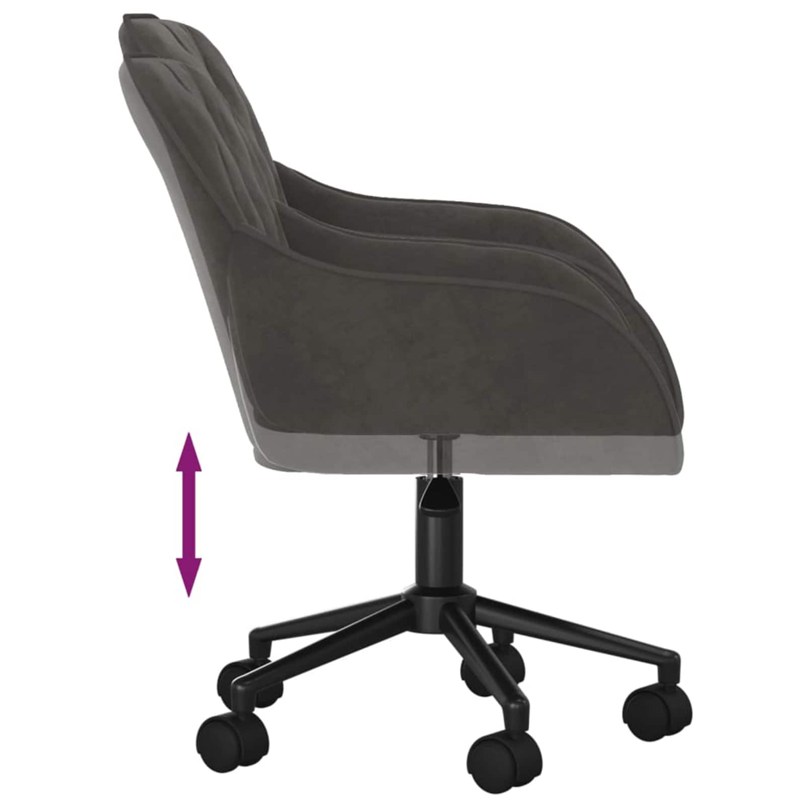 Dining Chair 2 pcs Dark Grey 55 x 59.5 x 77 cm Velvet - Image 8