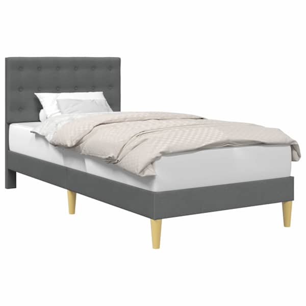 vidaXL Voodi raam peaga Tumehall 90 x 190 cm kangas