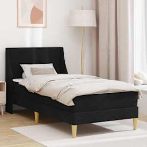 Posteljni okvir z vzmetnico Črna 90 x 190 cm Poliester