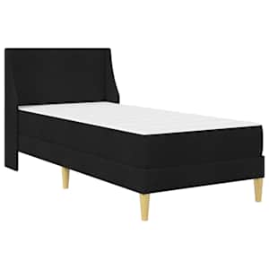 Rám postele s matrací s čelo Černý 90 x 190 cm Polyester - obrázek 3