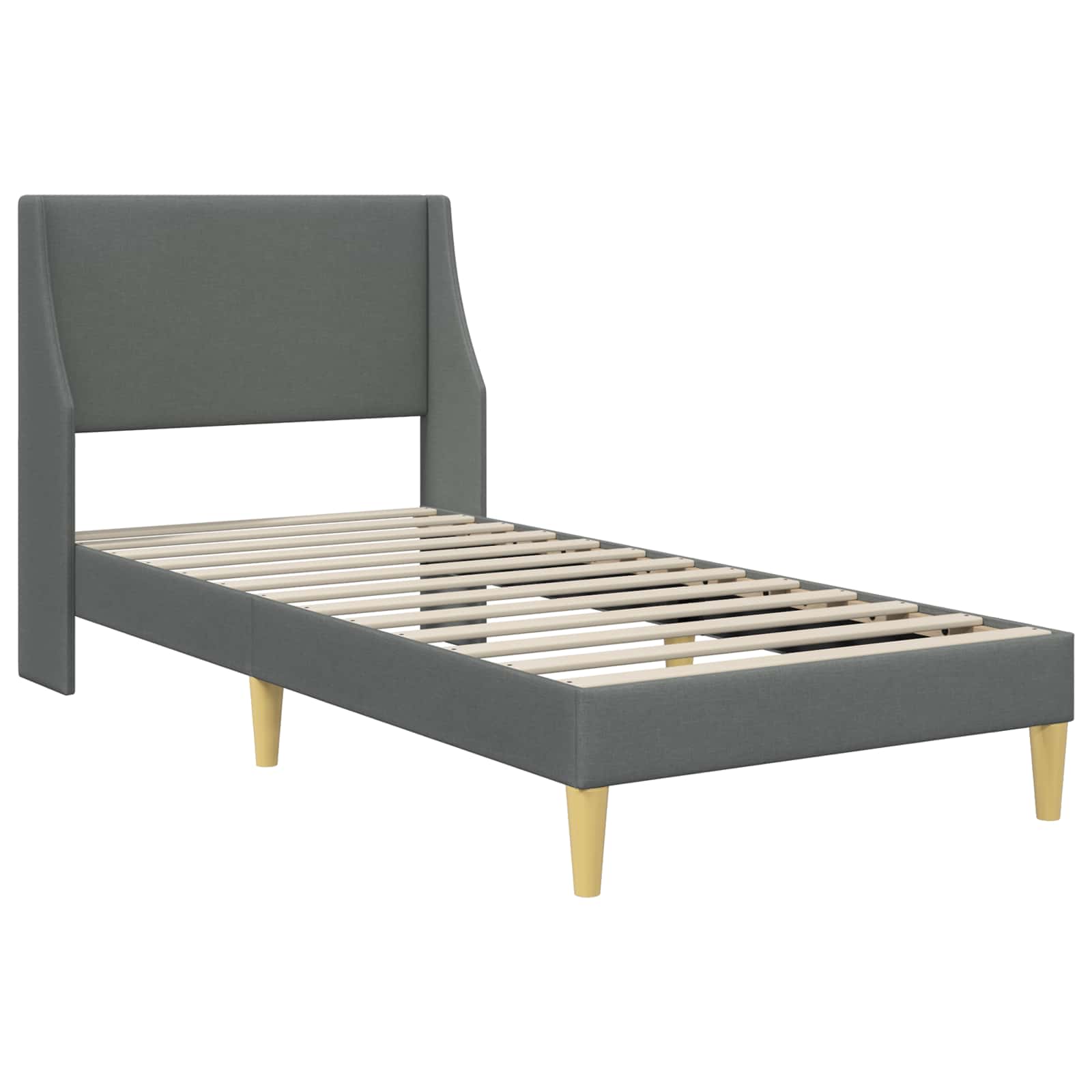 Bedframe met matras Wandgemonteerd Donkergrijs 90 x 200 cm Stof - Afbeelding 4