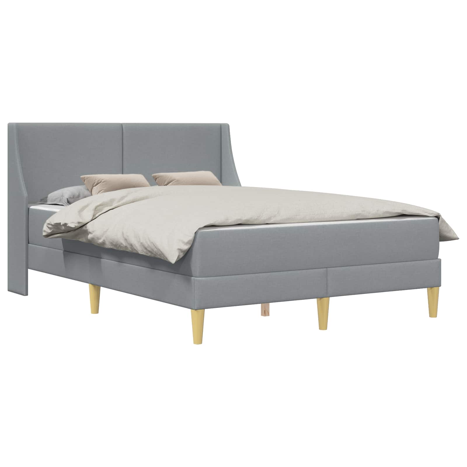 vidaXL Bedframe met matras Lichtgrijs 120 x 190 cm Polyester, foto 3