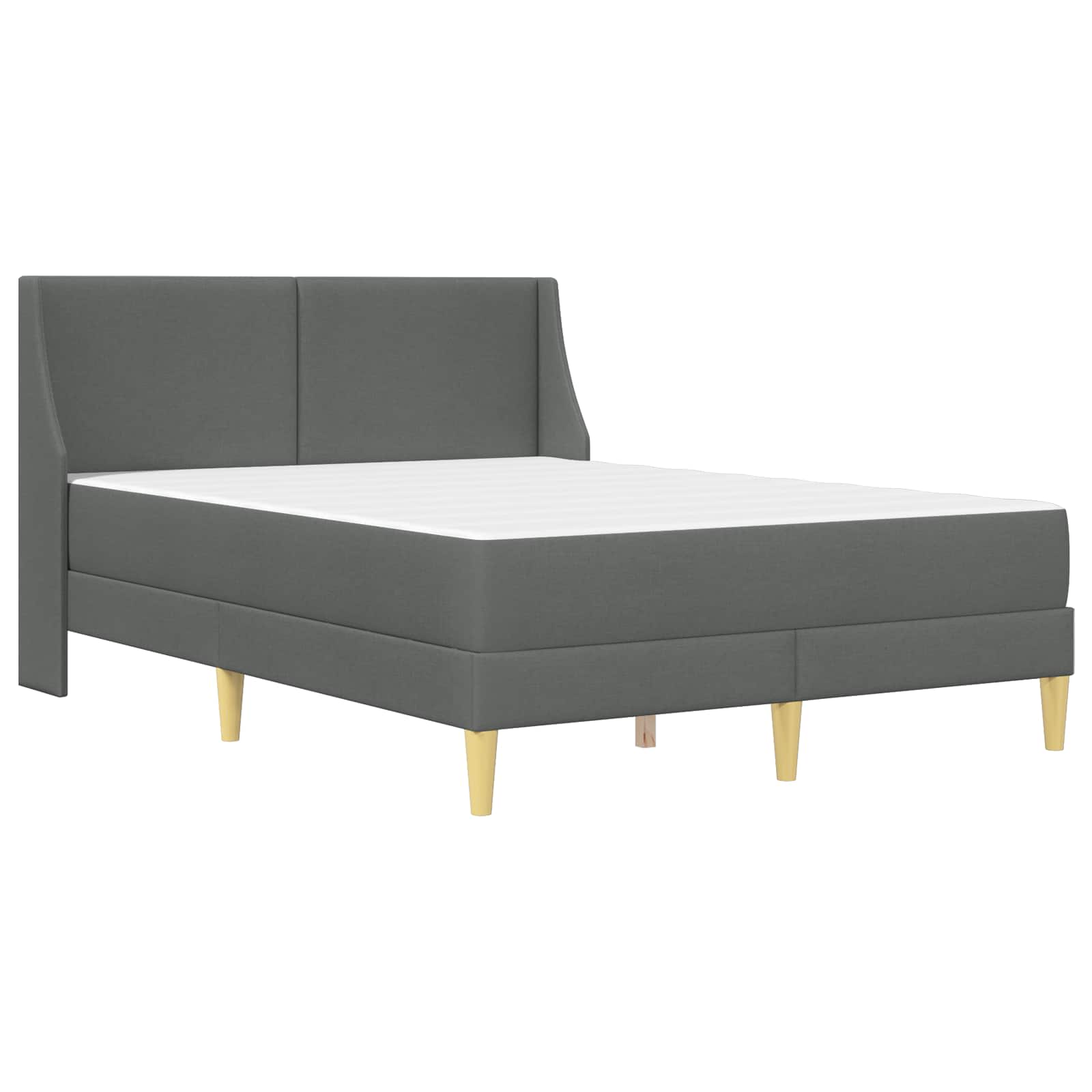 vidaXL Bedframe met matras Donkergrijs 120 x 190 cm Polyester, foto 2