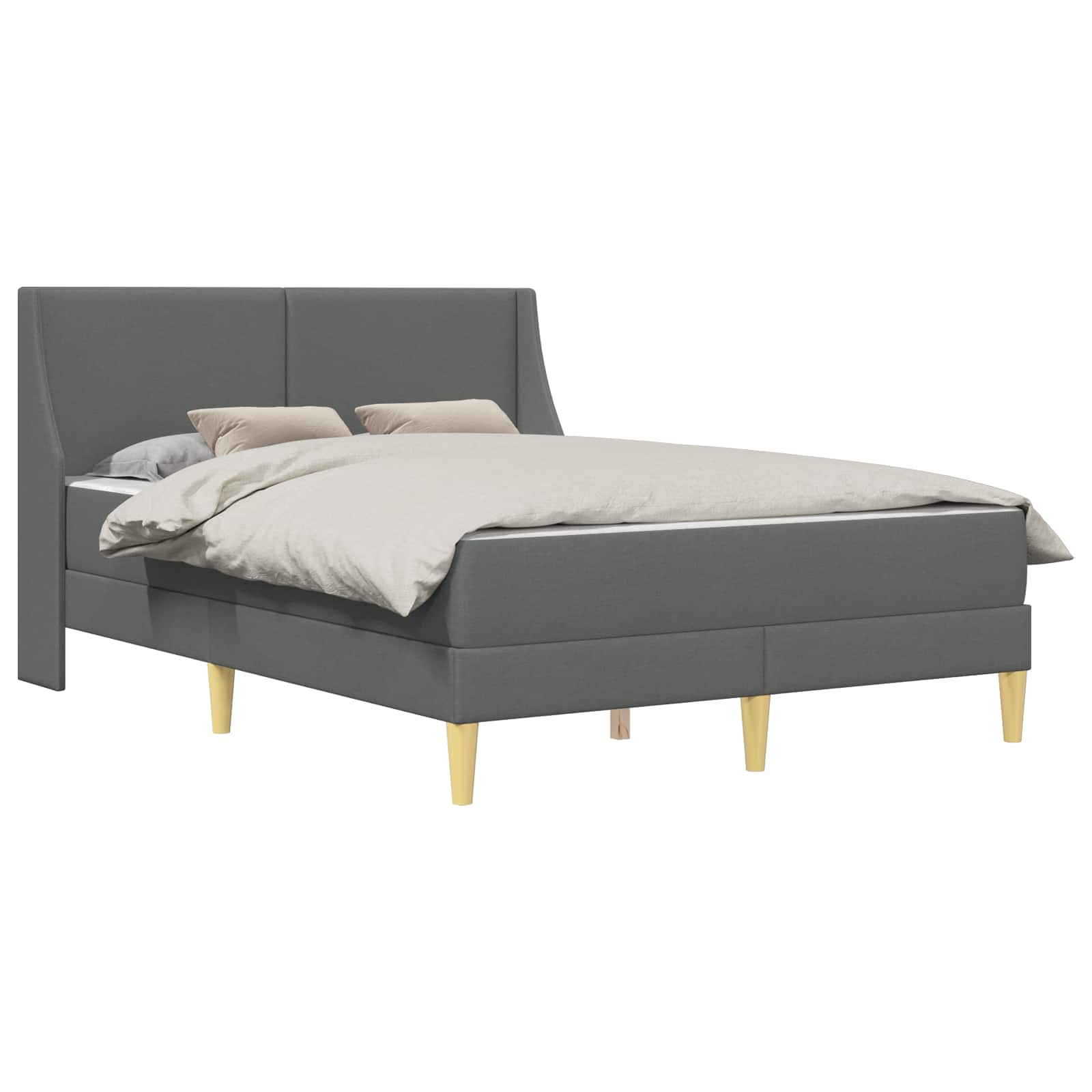 vidaXL Bedframe met matras Donkergrijs 120 x 200 cm Polyester, foto 3
