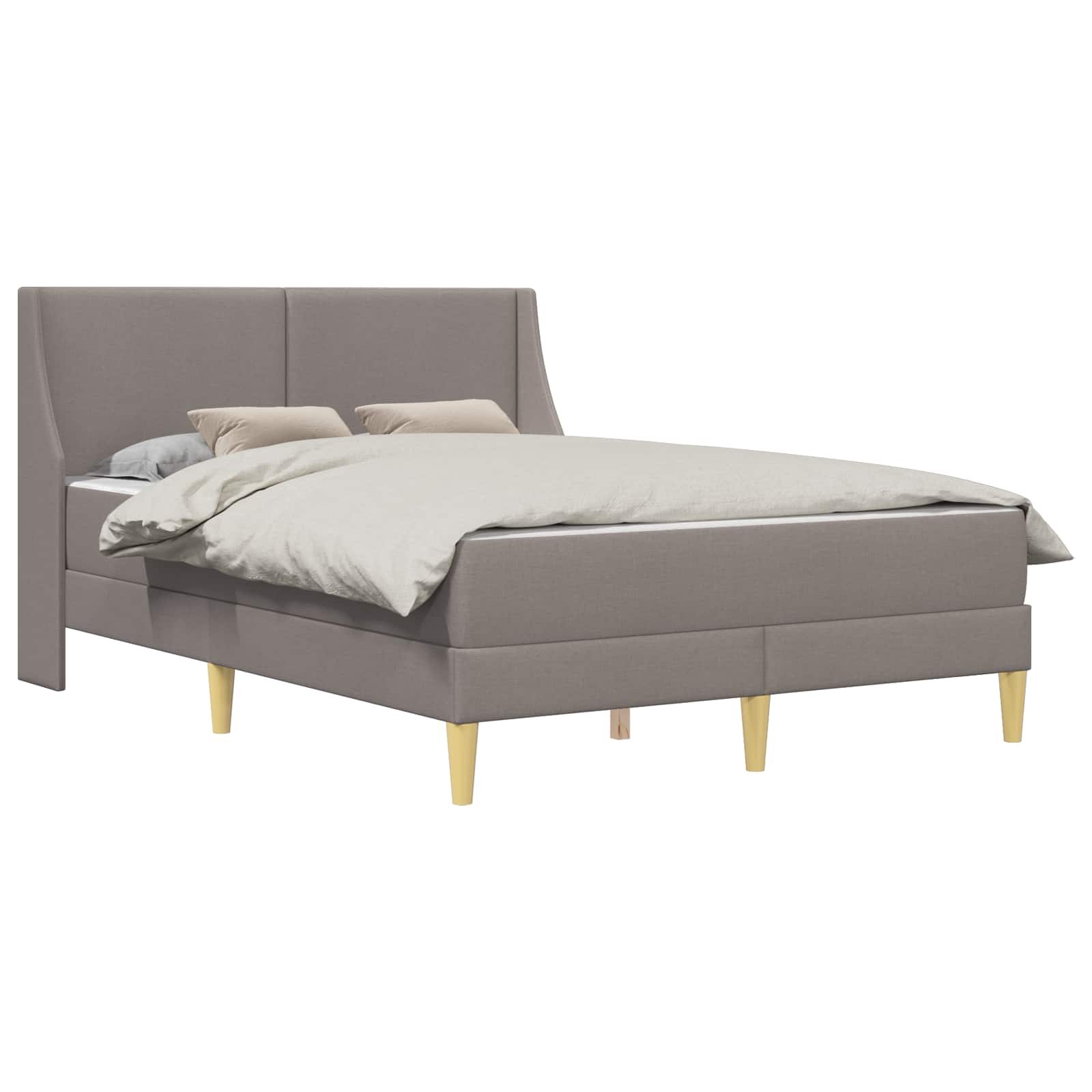 vidaXL Bedframe met matras Taupe 140 x 200 cm Polyester, foto 3