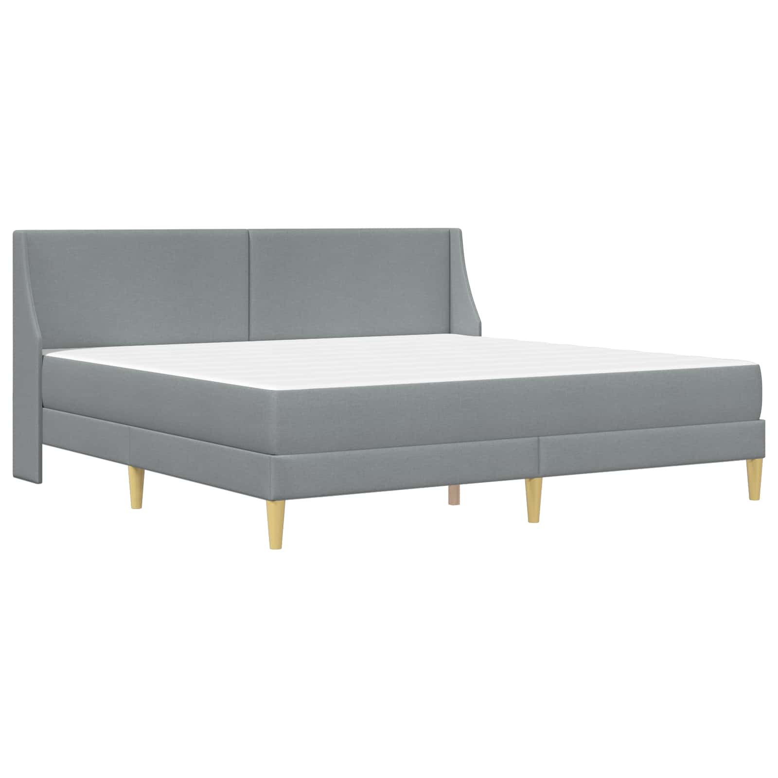 Rám postele s matrací s čelo Světle šedá 200 x 200 cm Polyester - obrázek 3
