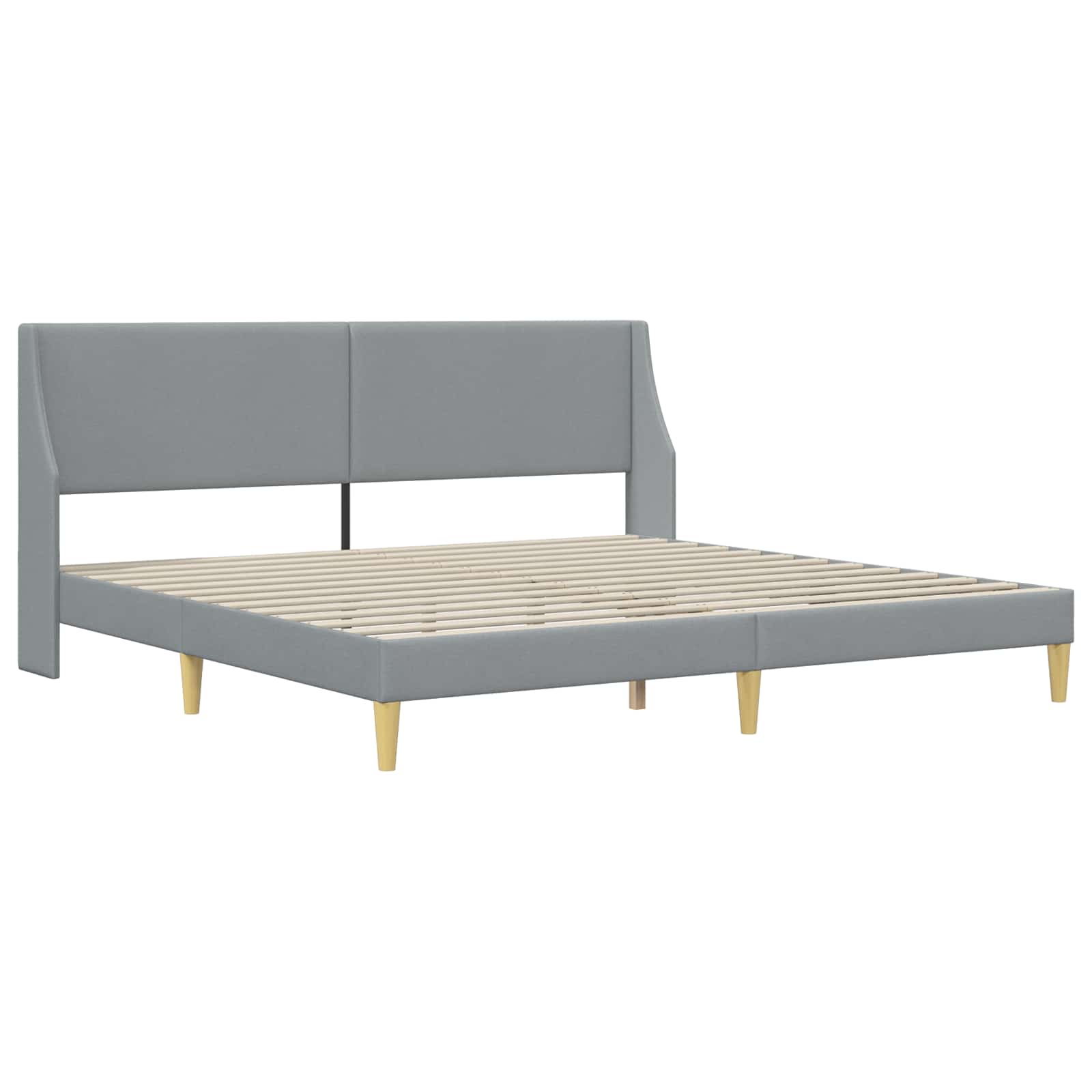 Rám postele s matrací s čelo Světle šedá 200 x 200 cm Polyester - obrázek 4