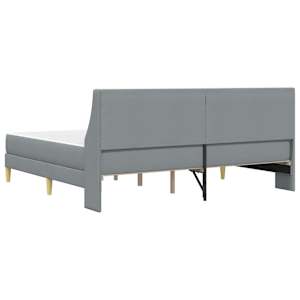 Rám postele s matrací s čelo Světle šedá 200 x 200 cm Polyester - obrázek 8