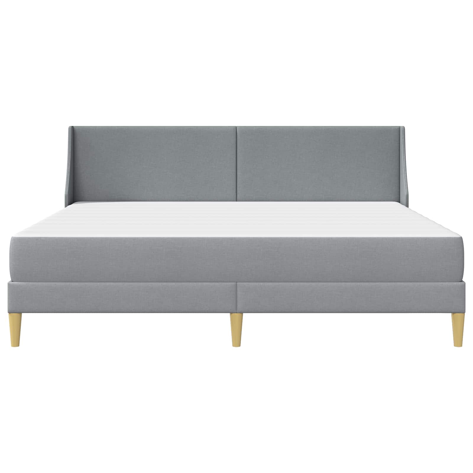 Rám postele s matrací s čelo Světle šedá 200 x 200 cm Polyester - obrázek 6