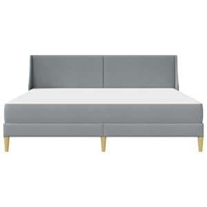 Rám postele s matrací s čelo Světle šedá 200 x 200 cm Polyester - obrázek 6