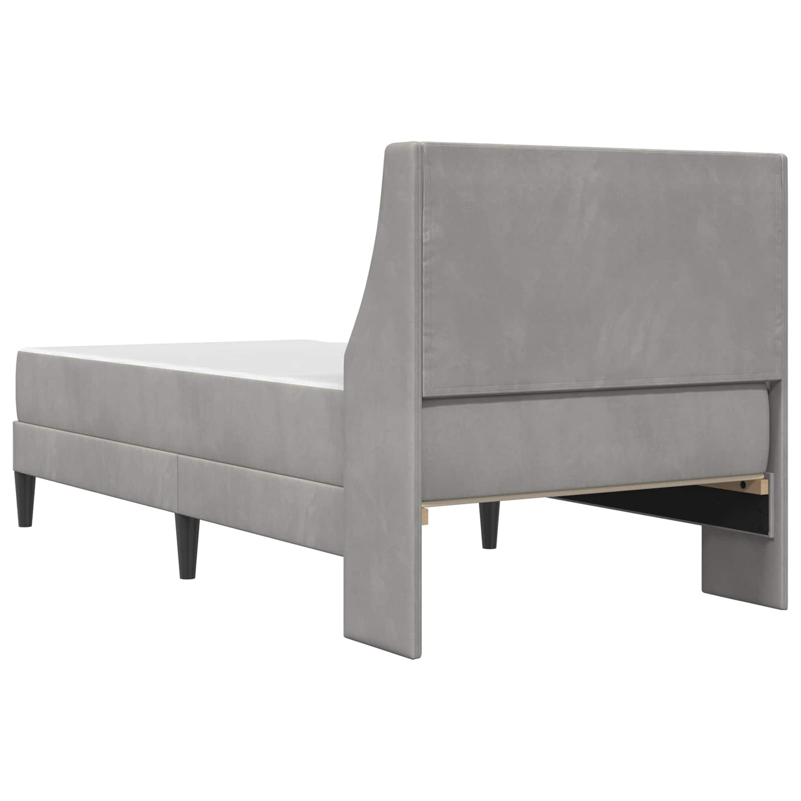 Posteljni okvir z vzmetnico Svetlo siva 80 x 200 cm Žamet - slika 8