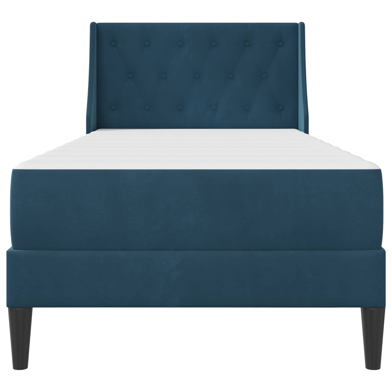 Posteljni okvir z vzmetnico z vzmetnico Modra 90 x 190 cm Žamet - slika 6