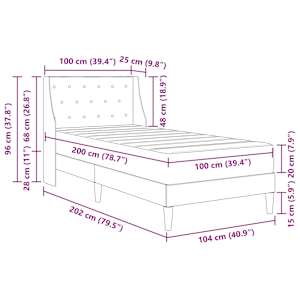 Rám postele s matrací s matrací Tmavě zelená 100 x 200 cm samet - obrázek 11