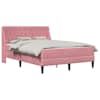 vidaXL Voodiraam madratsiga madratsiga peaga Roosa 160 x 200 cm Samet