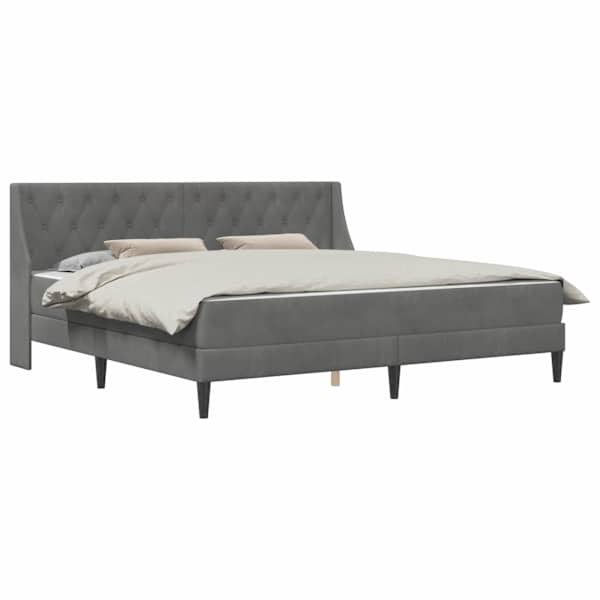 vidaXL Voodiraam madratsiga madratsiga Tumehall 200 x 200 cm Samet