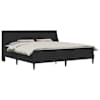vidaXL Voodiraam madratsiga madratsiga peaga Must 200 x 200 cm Samet