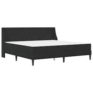 Rám postele s matrací s matrací s čelo Černý 200 x 200 cm samet - obrázek 3