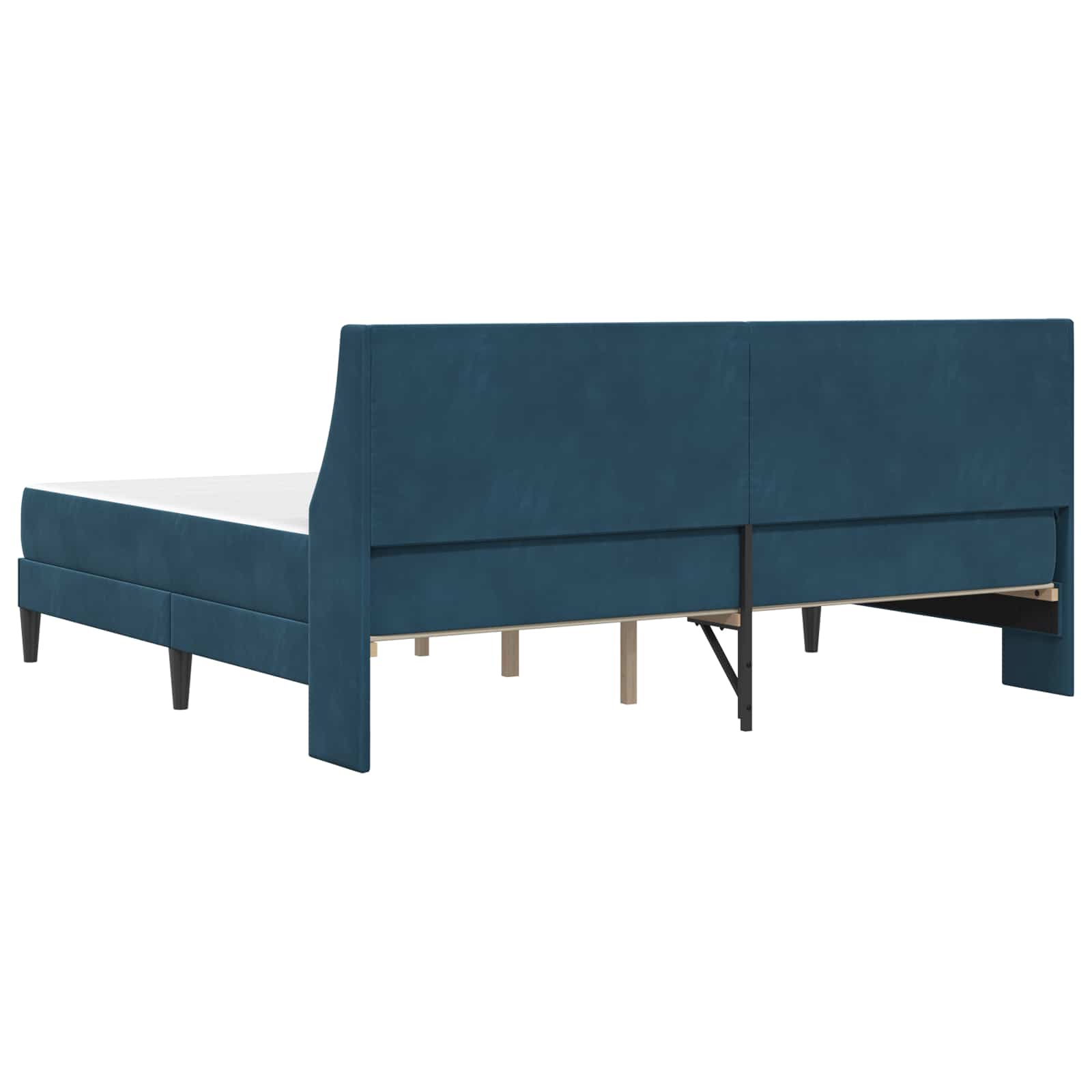 Posteljni okvir z vzmetnico Modra 200 x 200 cm Žamet - slika 8