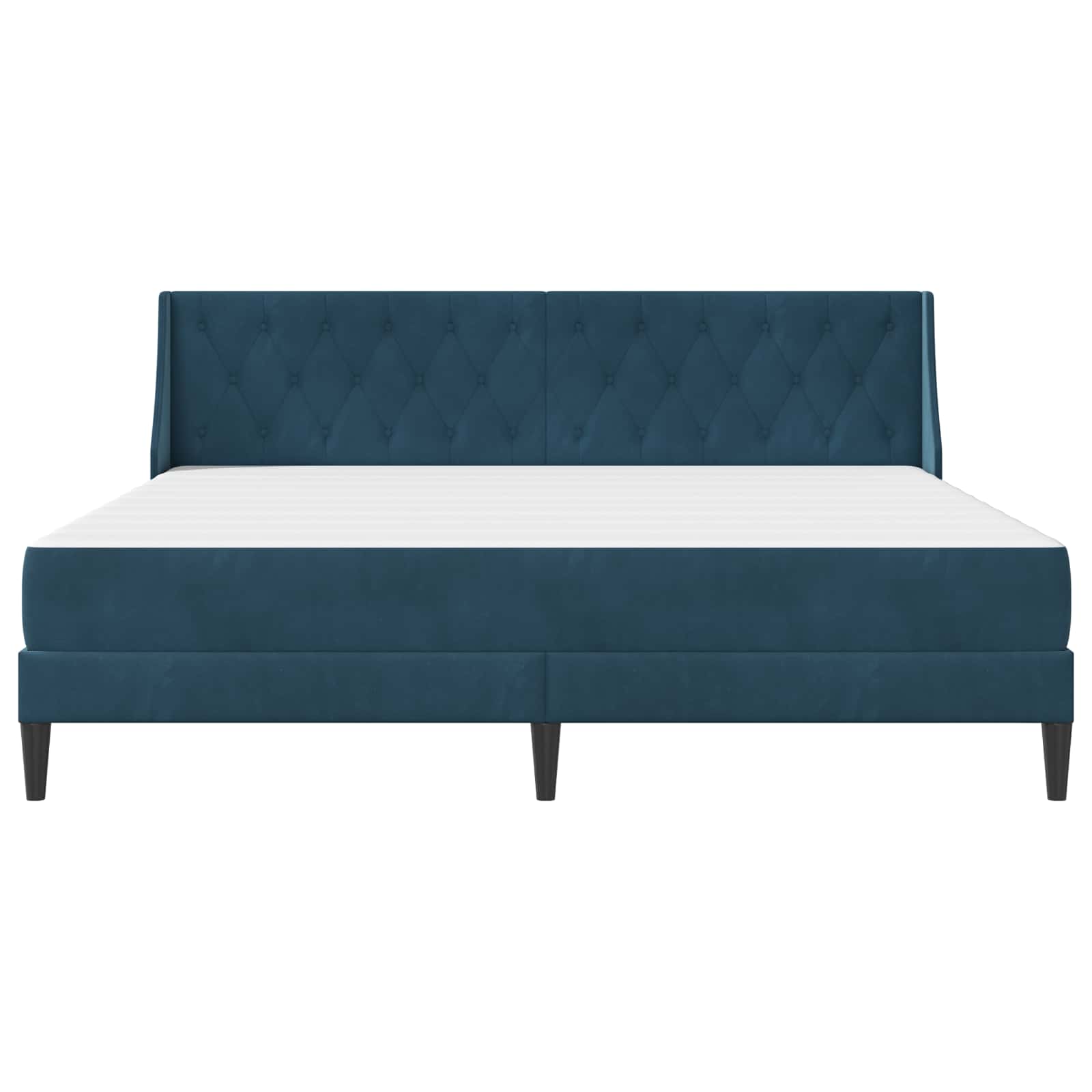 Posteljni okvir z vzmetnico Modra 200 x 200 cm Žamet - slika 6