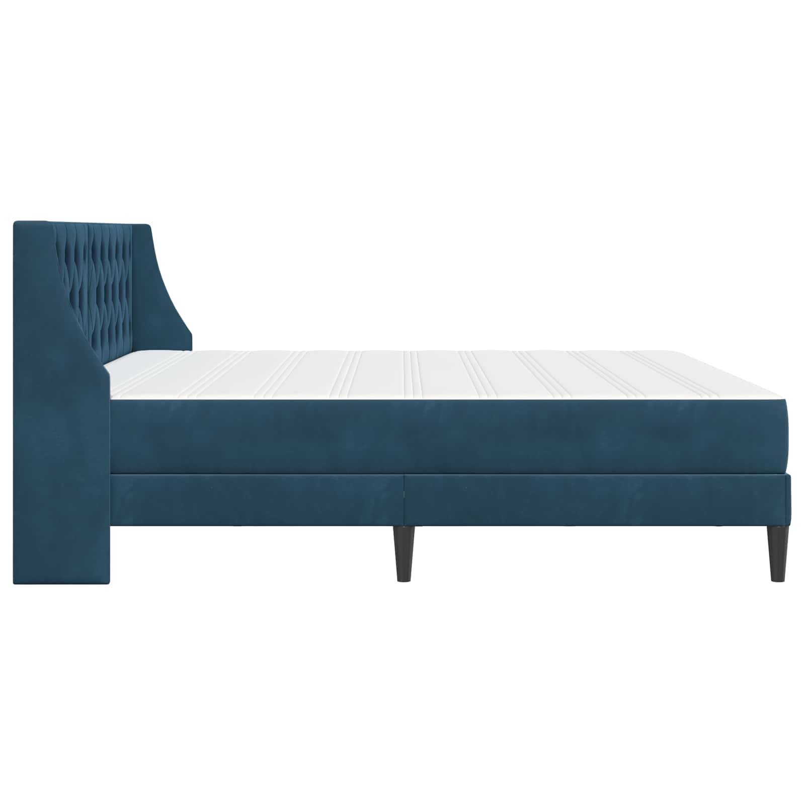 Posteljni okvir z vzmetnico Modra 200 x 200 cm Žamet - slika 7