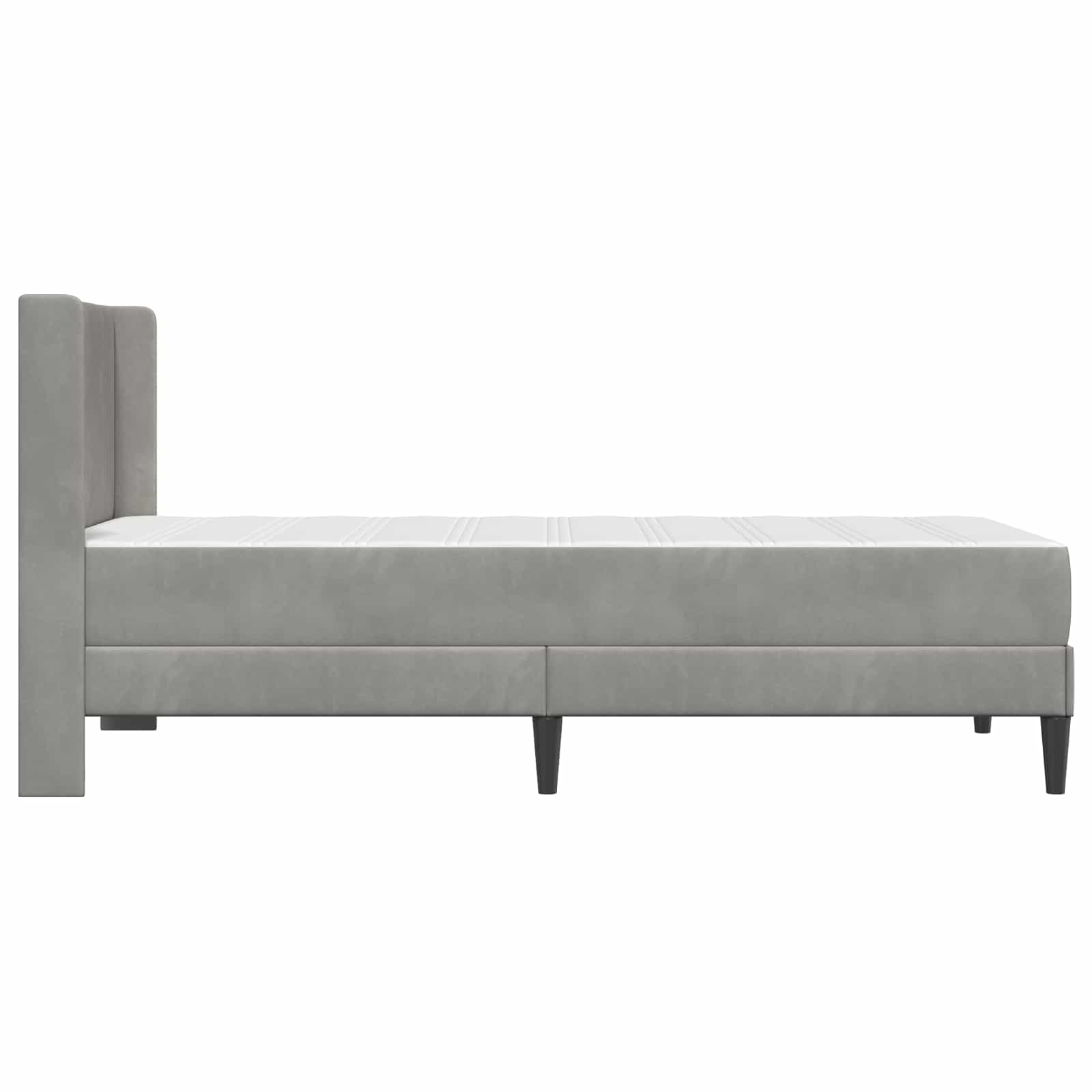 Posteljni okvir z vzmetnico Svetlo siva 90 x 190 cm Žamet - slika 7