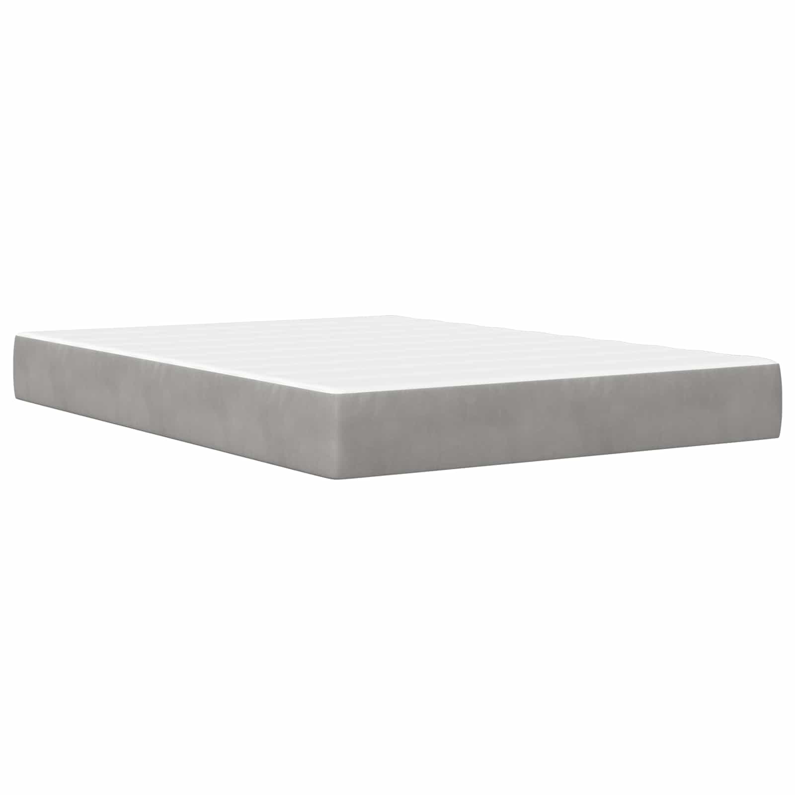 Posteljni okvir z vzmetnico Svetlo siva 140 x 190 cm Žamet - slika 5