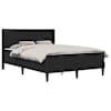 vidaXL Voodiraam madratsiga peaga Must 160 x 200 cm Samet