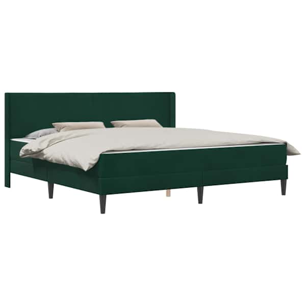 vidaXL Voodiraam madratsiga peaga Tumeroheline 200 x 200 cm Samet