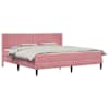 vidaXL Voodiraam madratsiga peaga Roosa 200 x 200 cm Samet