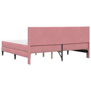 Rám postele s matrací Růžová 200 x 200 cm samet - obrázek 8