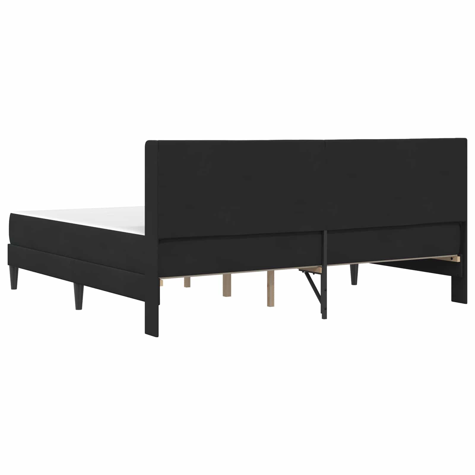 Posteljni okvir z vzmetnico z vzglavjem Črna 200 x 200 cm Žamet - slika 8