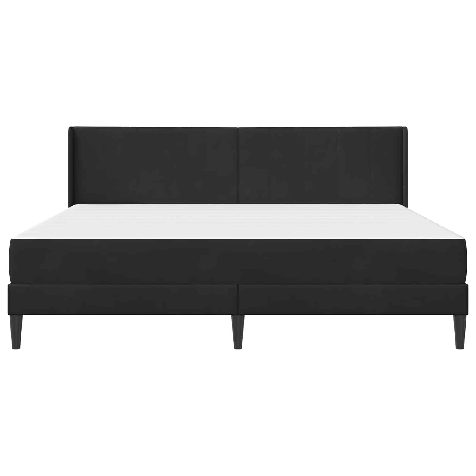 Posteljni okvir z vzmetnico z vzglavjem Črna 200 x 200 cm Žamet - slika 6