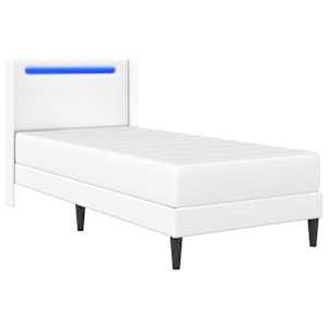 Rám postele s matrací Bílá 80 x 200 cm Umělá kůže - obrázek 5