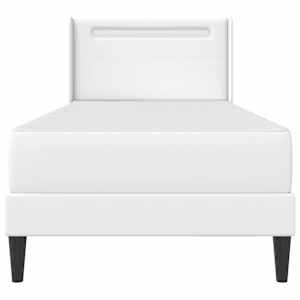 Rám postele s matrací Bílá 80 x 200 cm Umělá kůže - obrázek 8
