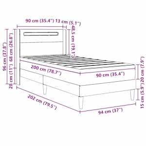 Rám postele s matrací Černá 90 x 200 cm Umělá kůže - obrázek 14