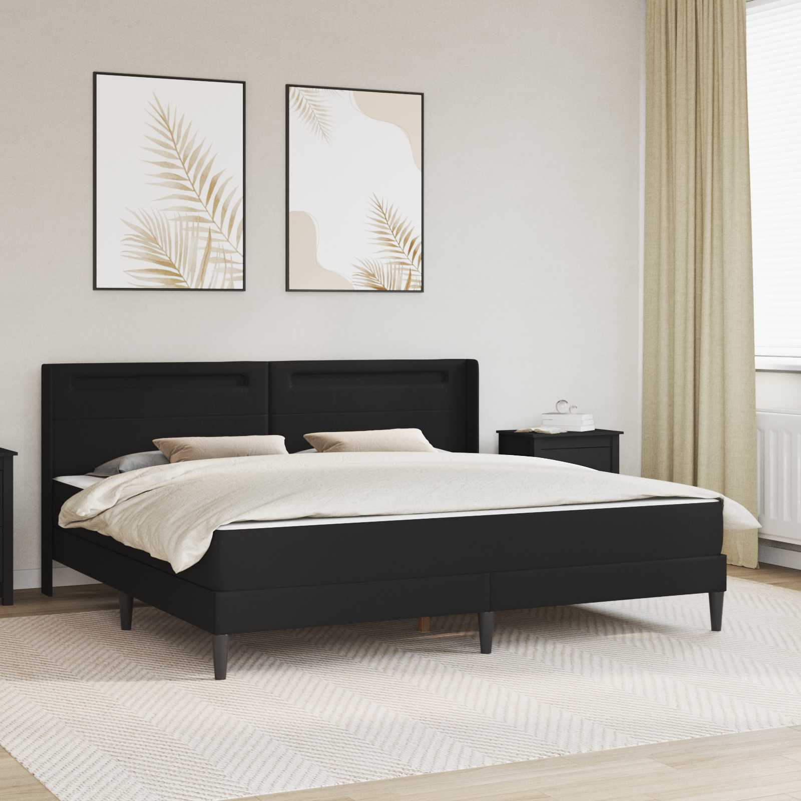 Rám postele s matrací Černá 180 x 200 cm Umělá kůže