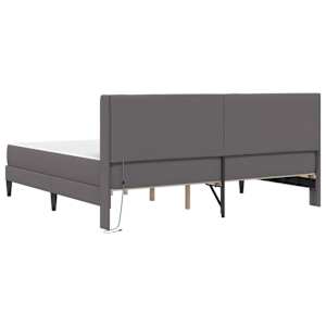 Rám postele s matrací Šedá 200 x 200 cm Umělá kůže - obrázek 10